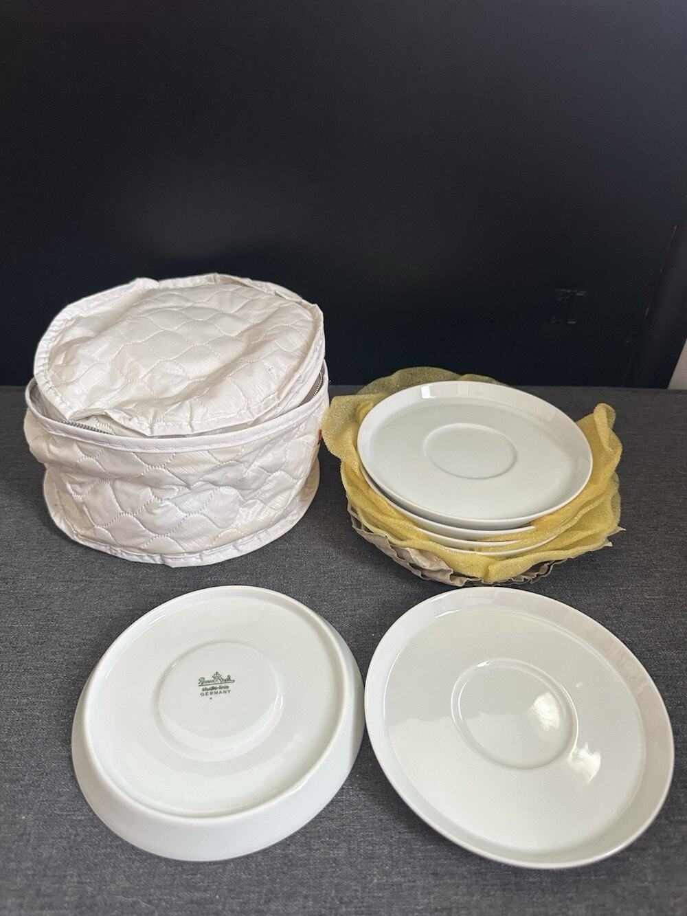 Rosenthal Studio Linie Germany White Porcelain 5” Saucers Set of 8 Vintage